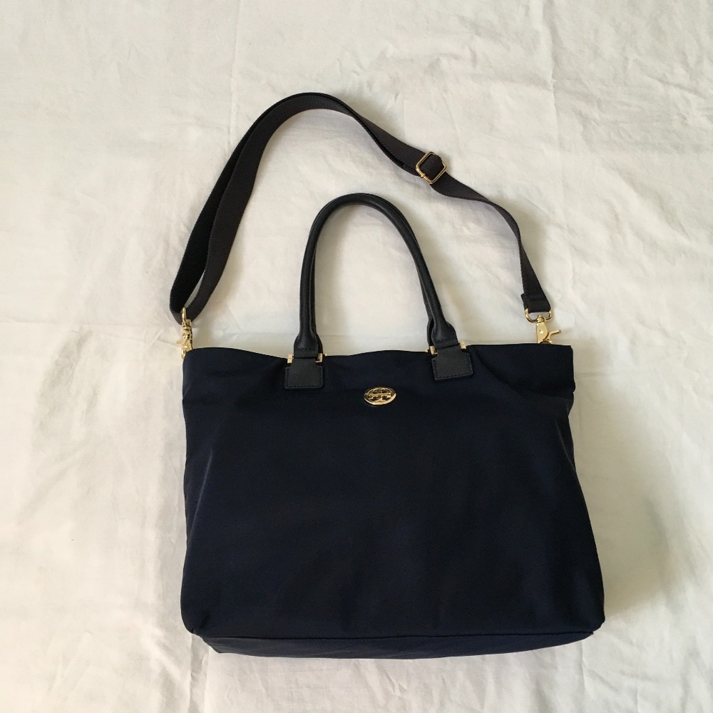 Tory Burch Dena Nylon Tote Crossbody Navy